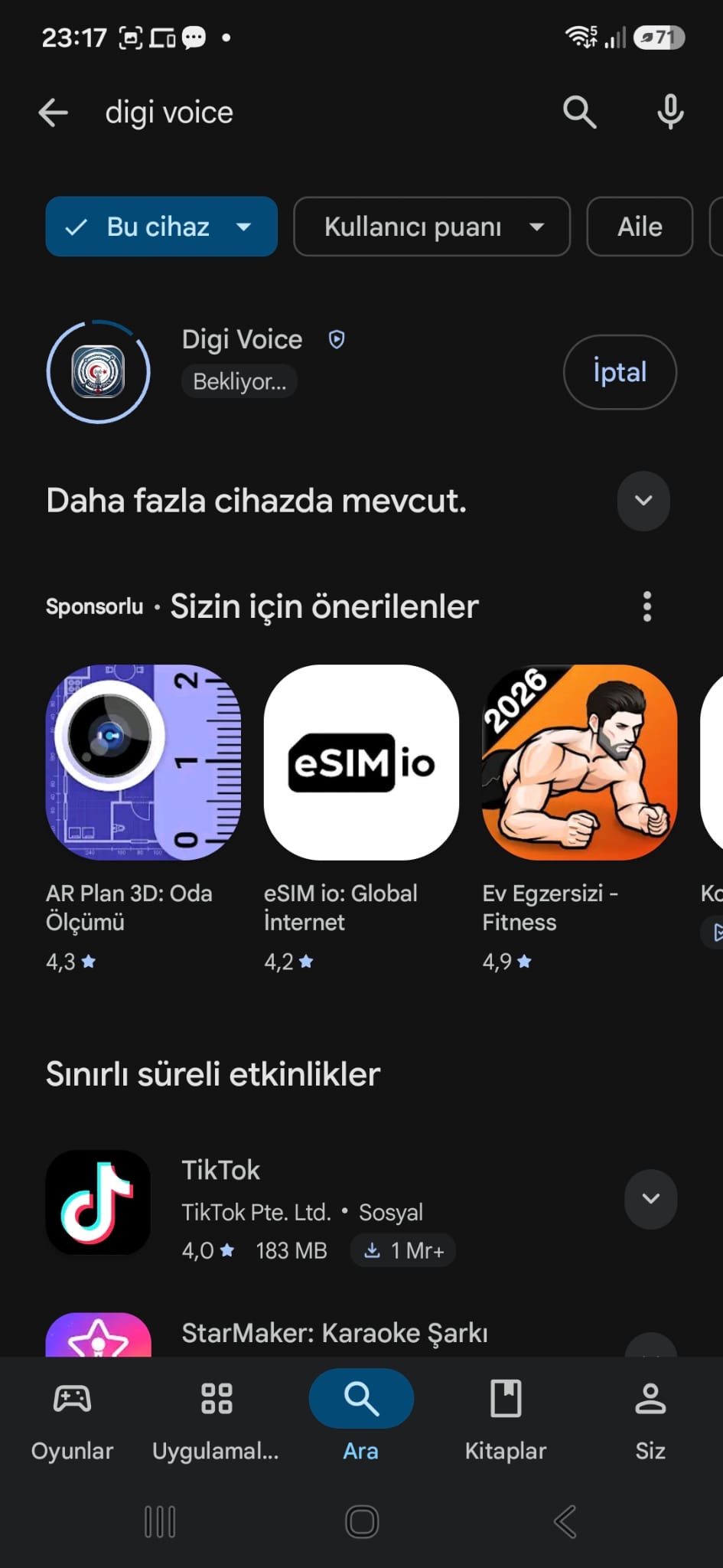 Digi Voice uygulaması indirme ekranı