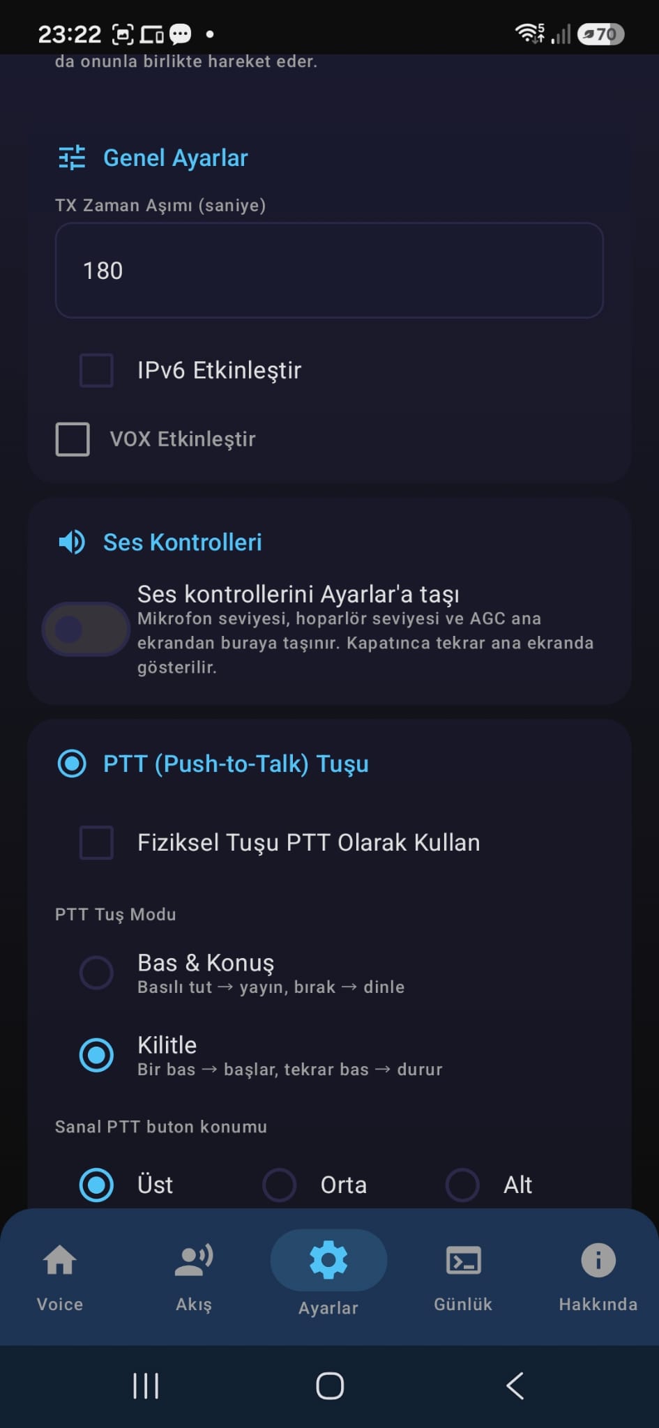 Digi Voice APRS ayarları