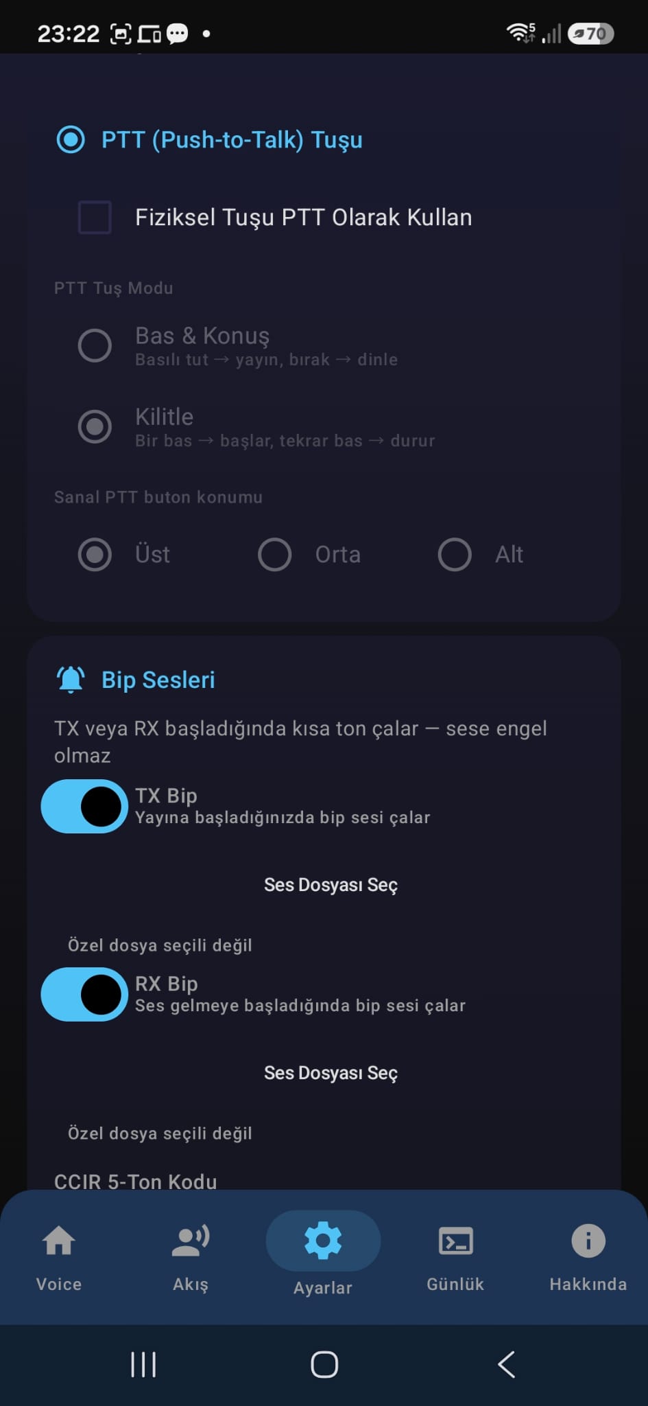 Digi Voice ses kontrolleri ayarı